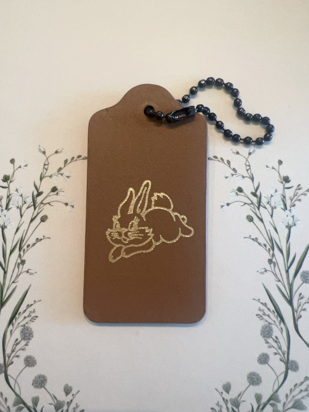 Coach Leather Bag Tag Charm White Rabbit Candy Collection Brown - Price Firm